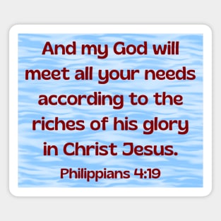 Bible Verse Philippians 4:19 Magnet